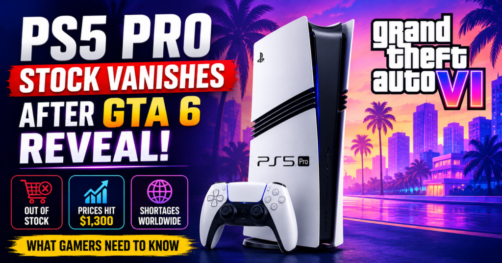 PS5 Pro stock is disappearing after the GTA 6 reveal, while resale prices reach $1,300. Here’s what buyers need to know before upgrading.
