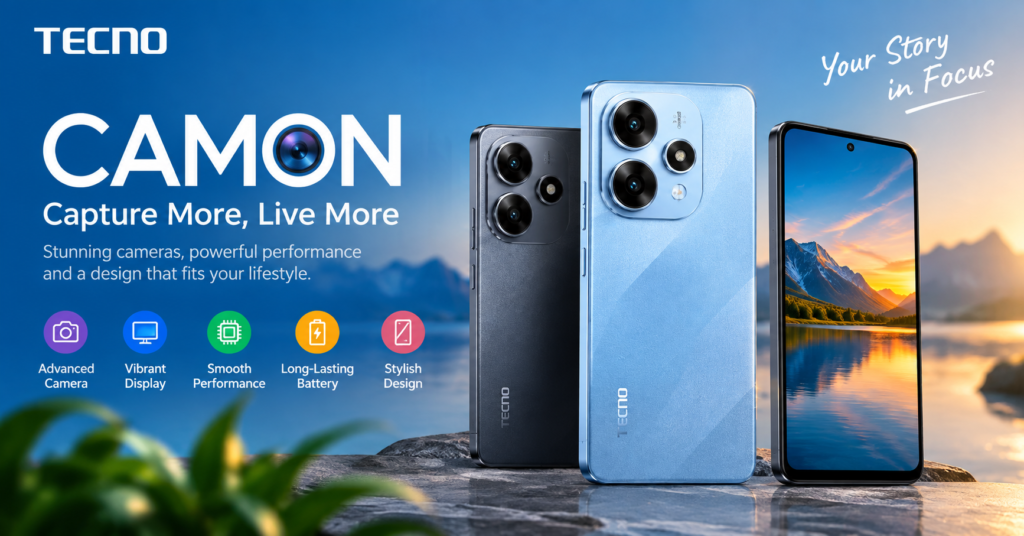 Explore Tecno Camon smartphones, their camera features, performance, design, battery life, and why they are popular among smartphone users.